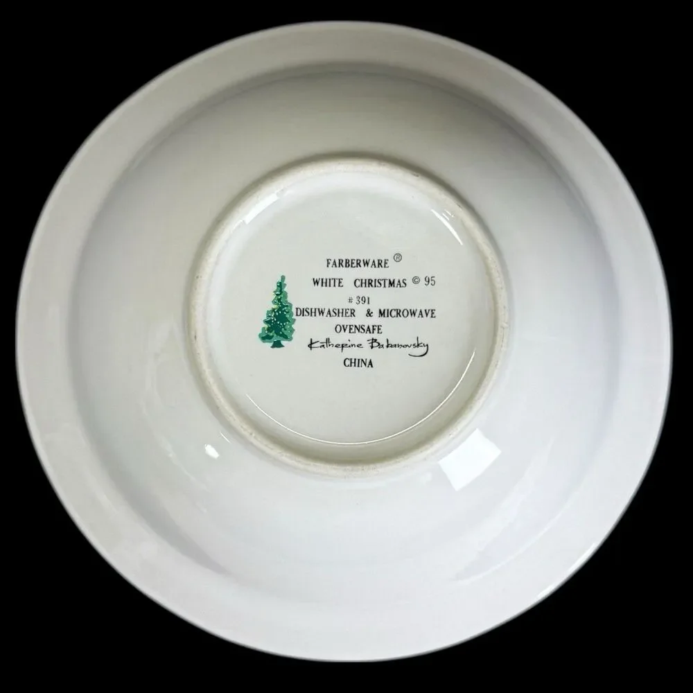 Vintage Farberware 1995 White Christmas #391 Babanovsky-Lot of 3 Cereal‎ Bowls